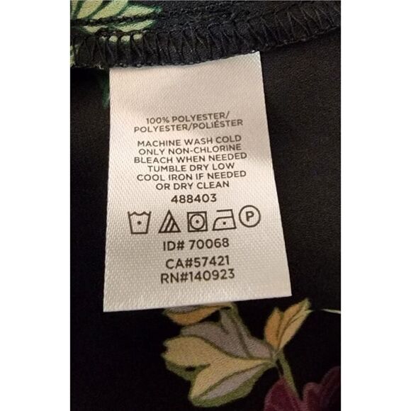 Ann Taylor LOFT Floral Keyhole Tunic Blouse Top Size Small Multicolor Black - Picture 10 of 10